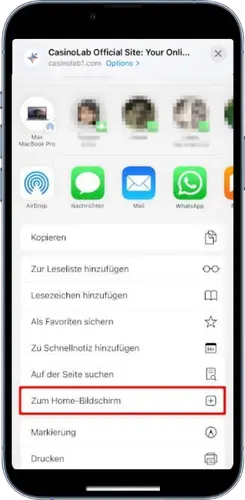 Plinko App zum iOS Home-Bildschirm hinzufügen